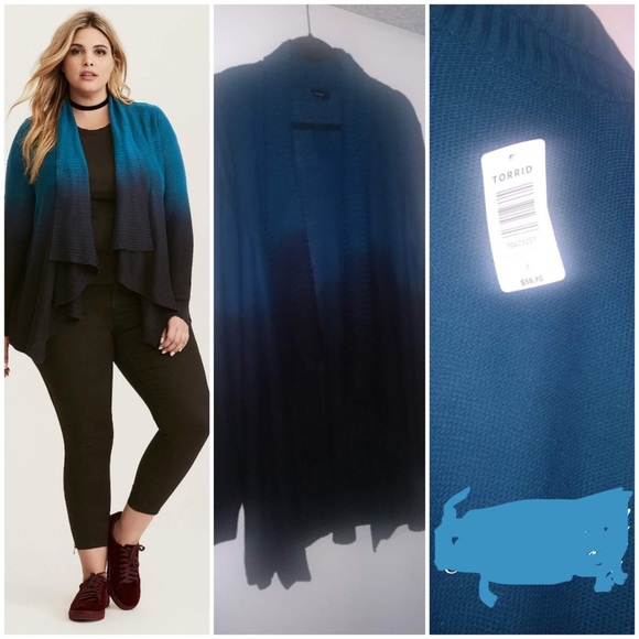 torrid Sweaters - Torrid Teal Dip Dye Cardigan- SALE🥳